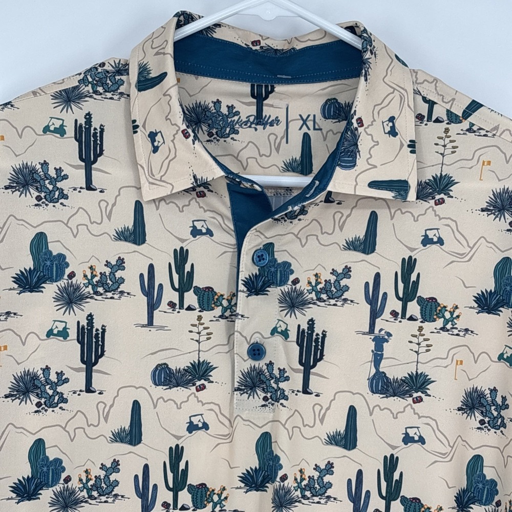 Grunky Dolfer XL Polo Shirt Mens Short Sleeve Performance Cactus Golf